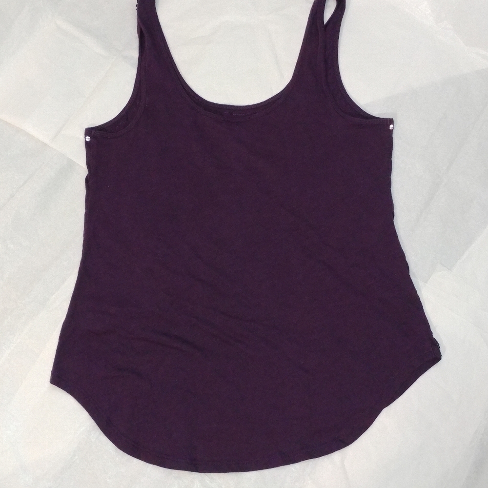 EXPRESS PURPLE TANK TOP - SILVER SEQUINS - SMALL PETITE - Picture 2 of 6